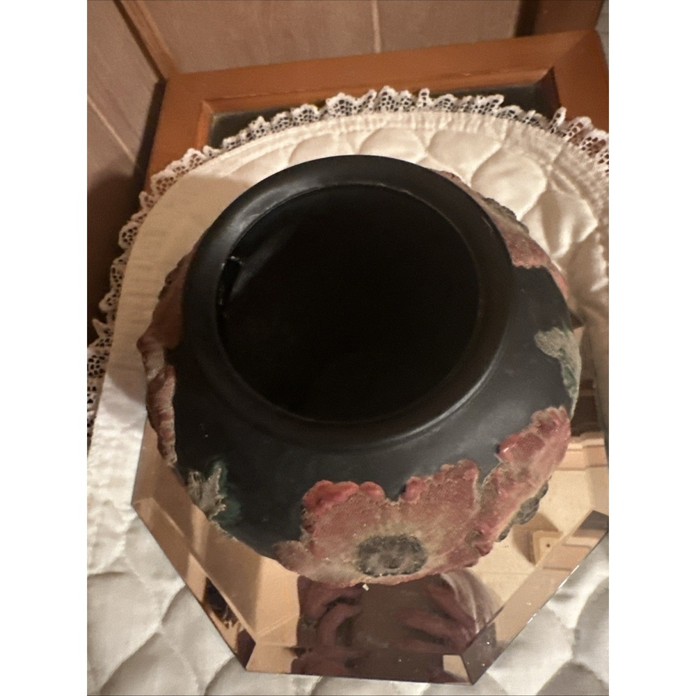 Tiffin Art Deco black satin glass vase - Picture 5 of 7